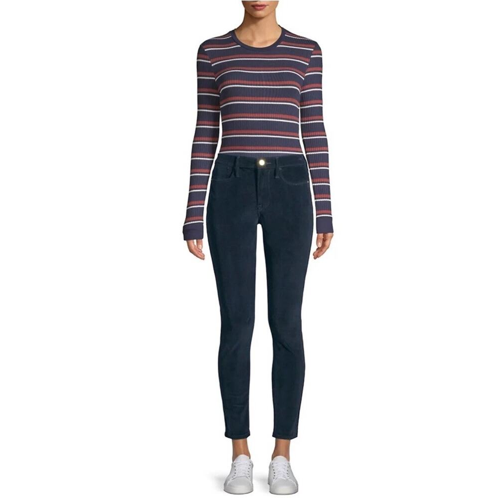 FRAME DENIM Le High Skinny Fine-wale Corduroy Pants Navy size 27
